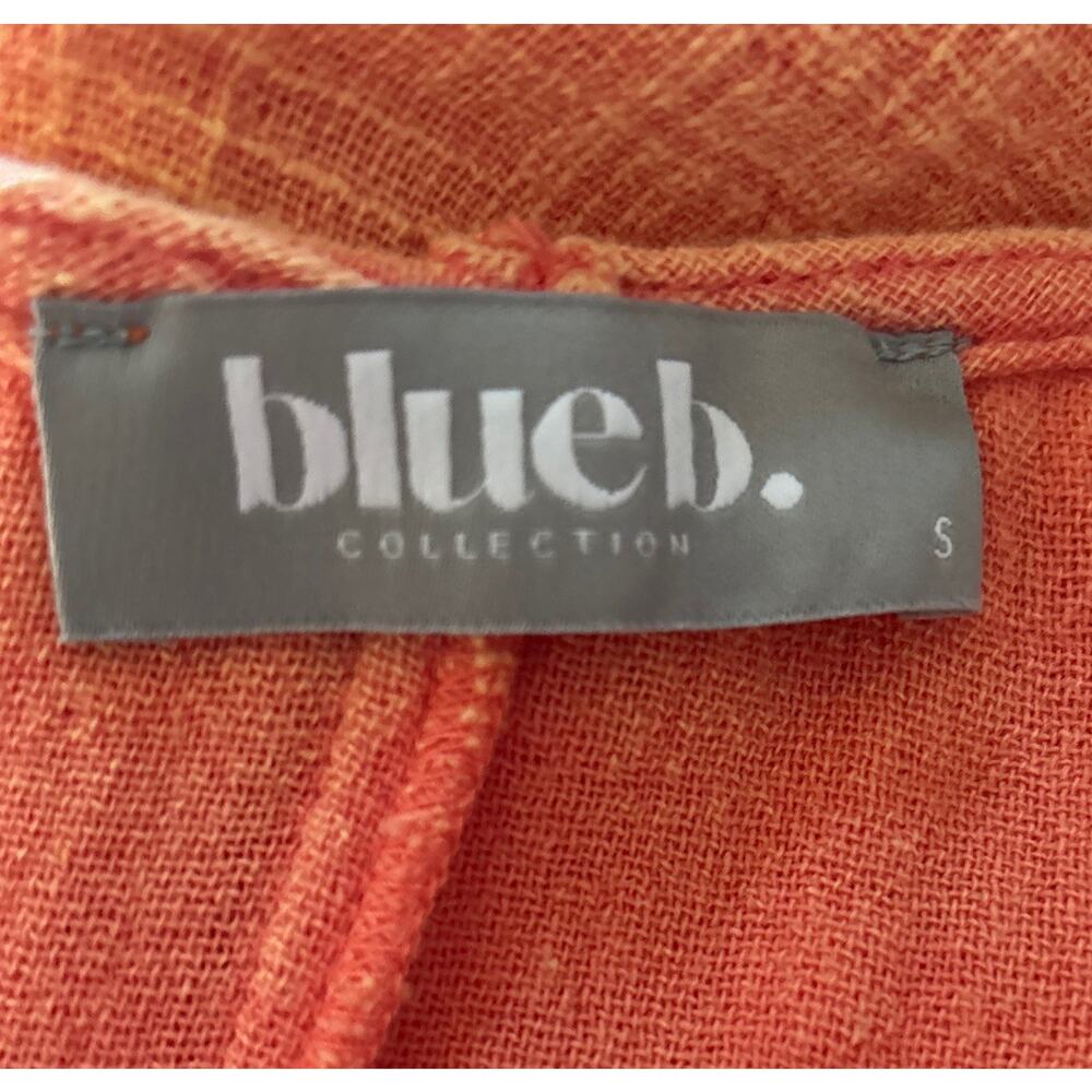 blue b Orange Overalls Romper Size Small Relaxed Adjustable Straps Jumpsuit - Picture 5 of 7